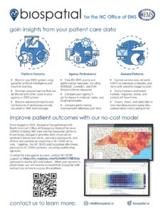 Informational sheet describing biospatial and its benefits. Also provides a QR Code for access to a form to request an account. 